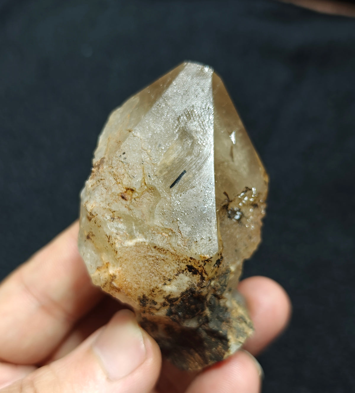 Natural astrophyllite quartz crystal with aegirine inclusions 143 grams