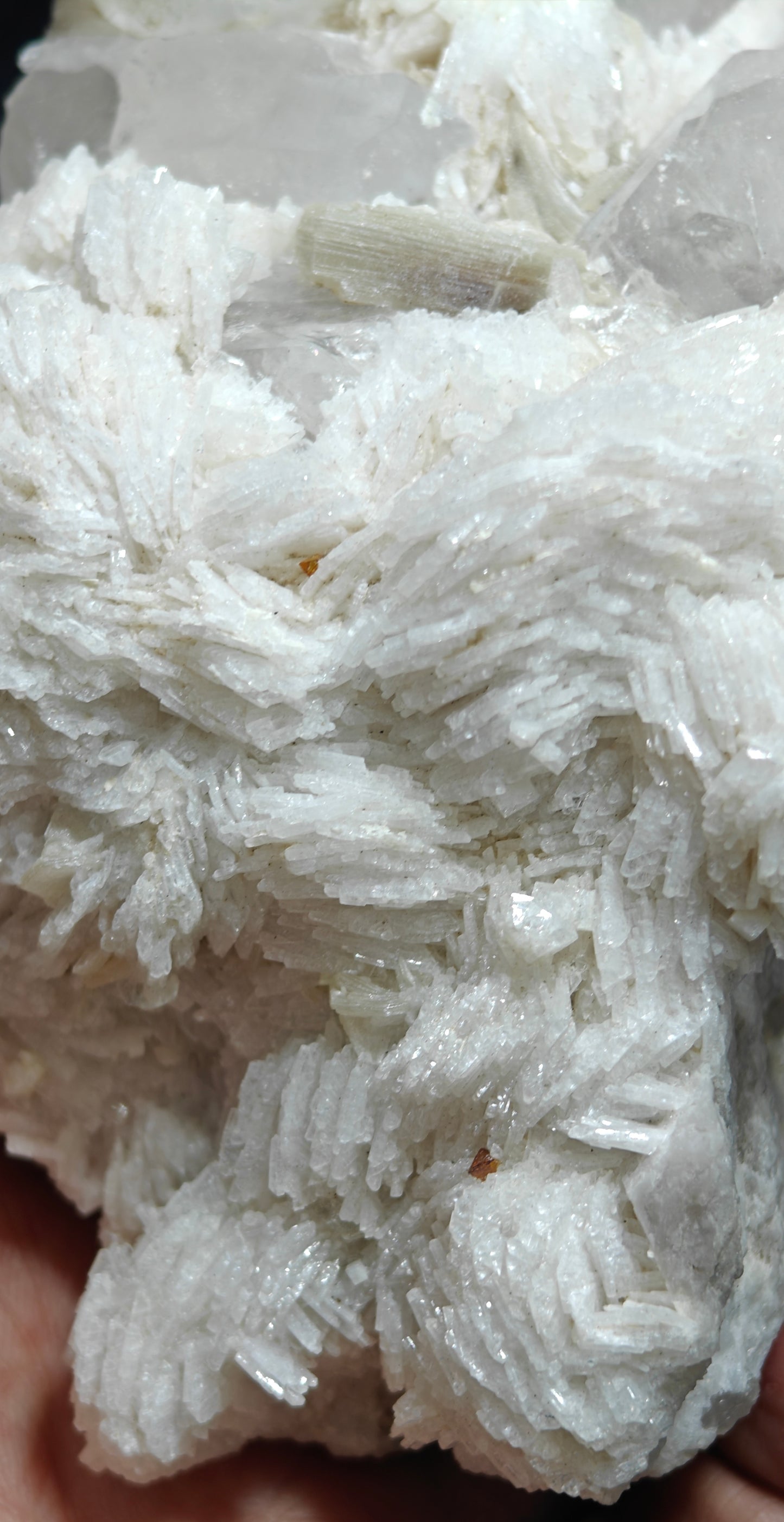 Amazing specimen of albit, quartz, mica and tiny rare microlites on matrix 610 grams