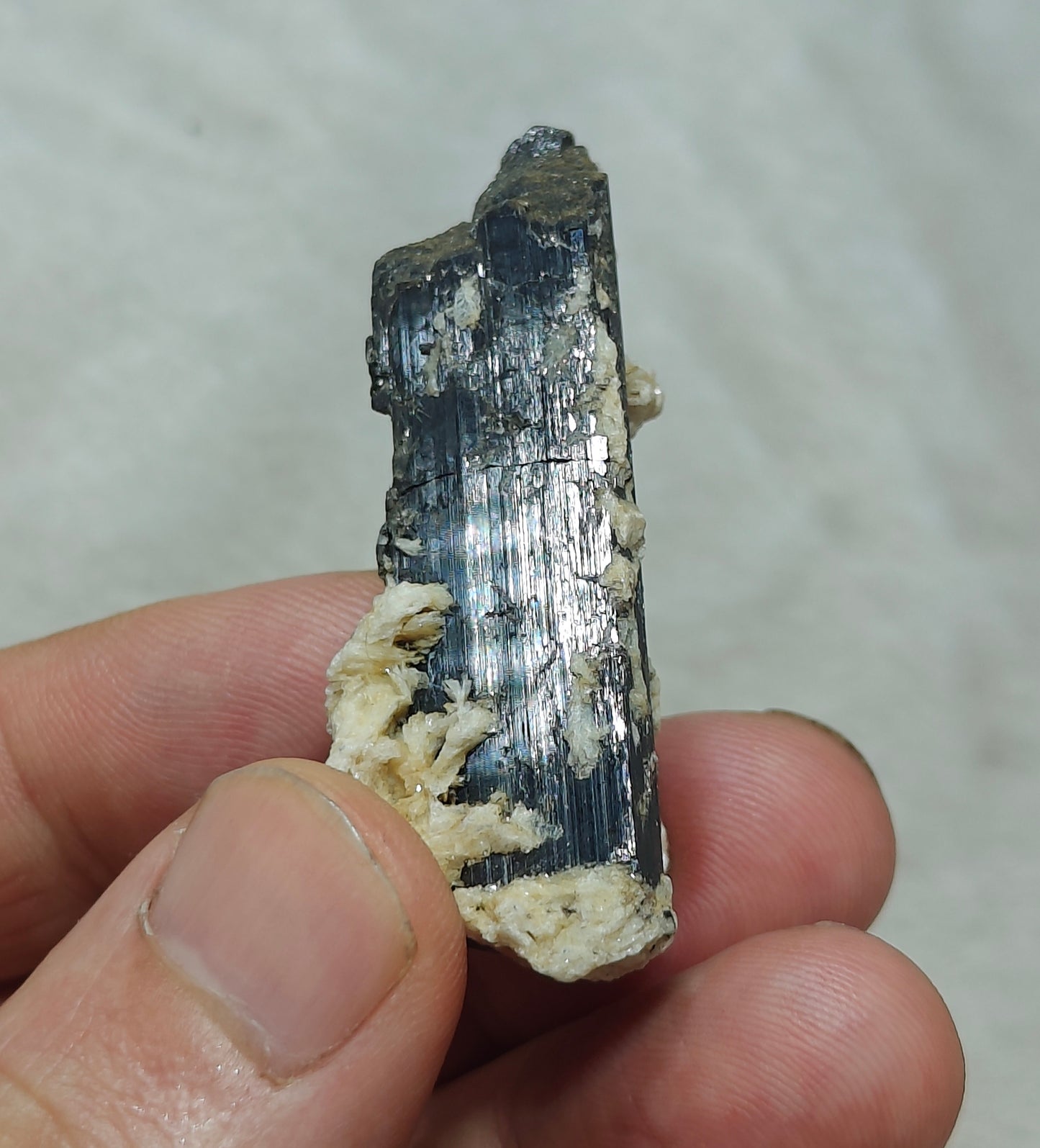 Natural Tourmaline crystal with associated Albite 30 grams