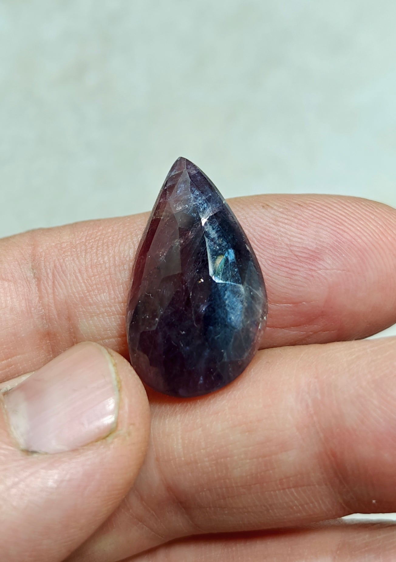 Single beautiful rose cut sapphire tear drop shape 27 carats