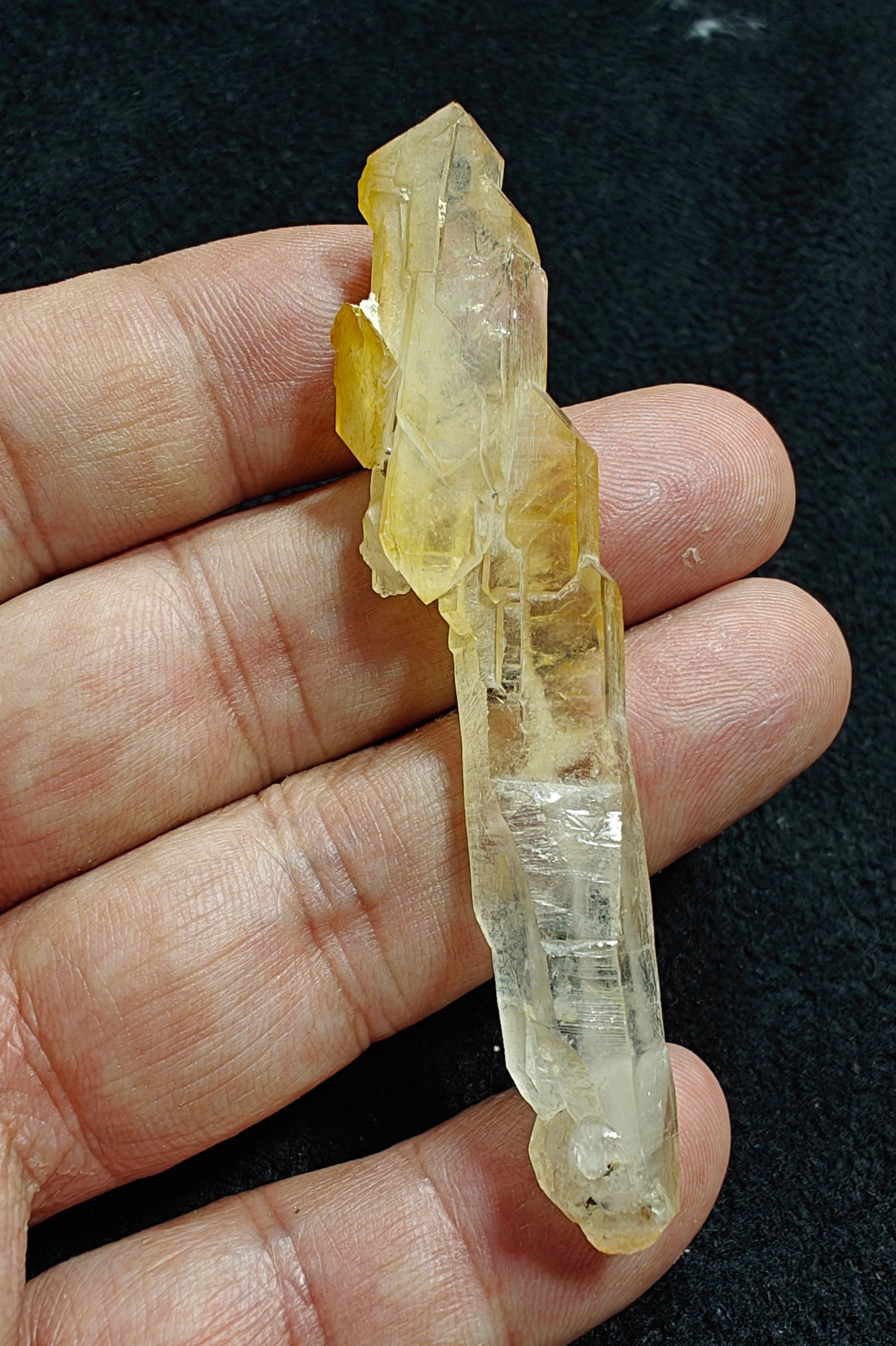 Natural iron included yellow faden quartz 16 grams