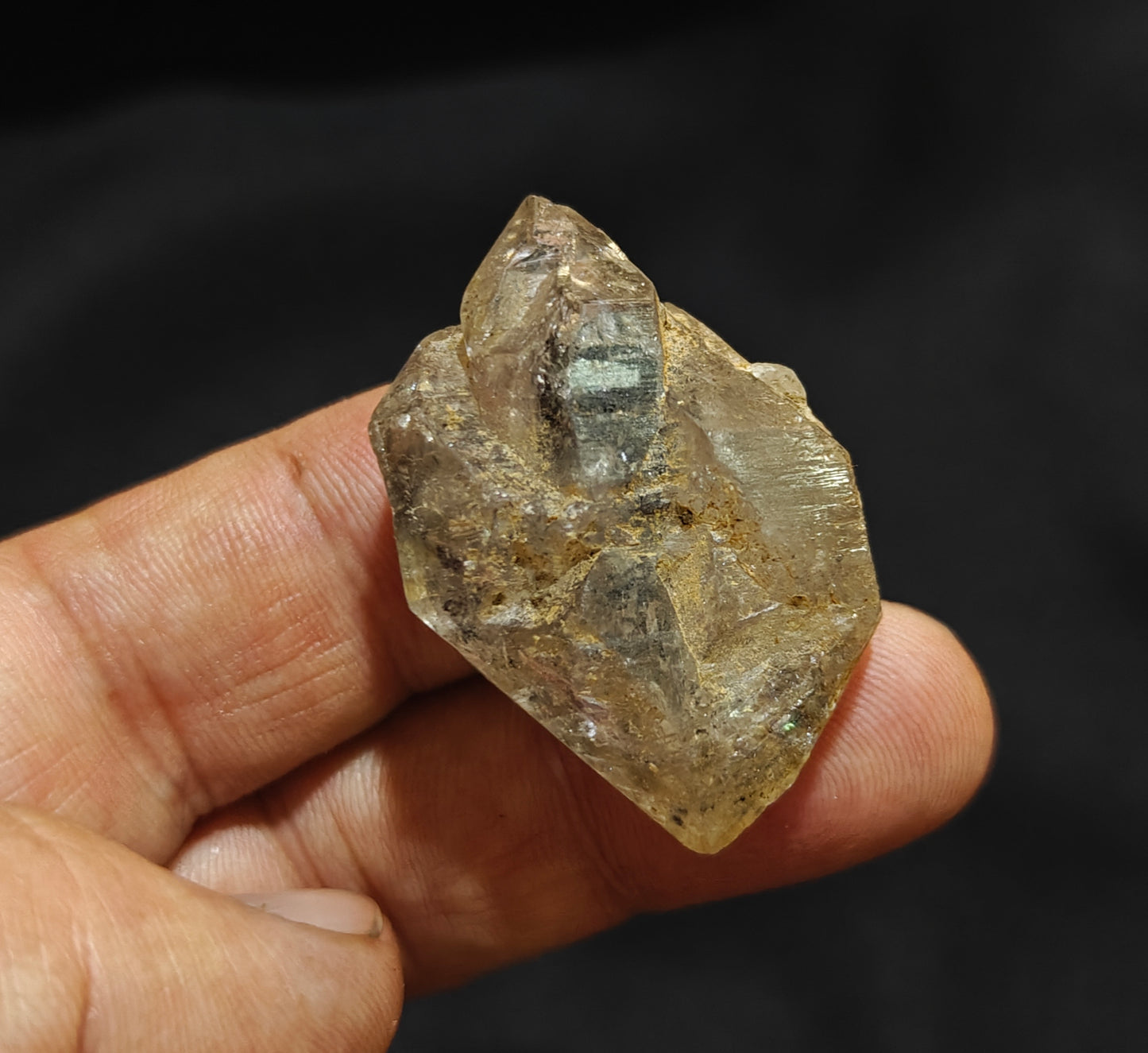 Natural Aesthetic Fenster Like Terminated Quartz Crystal with Black Inclusions 4.5x2.8x1.5cm