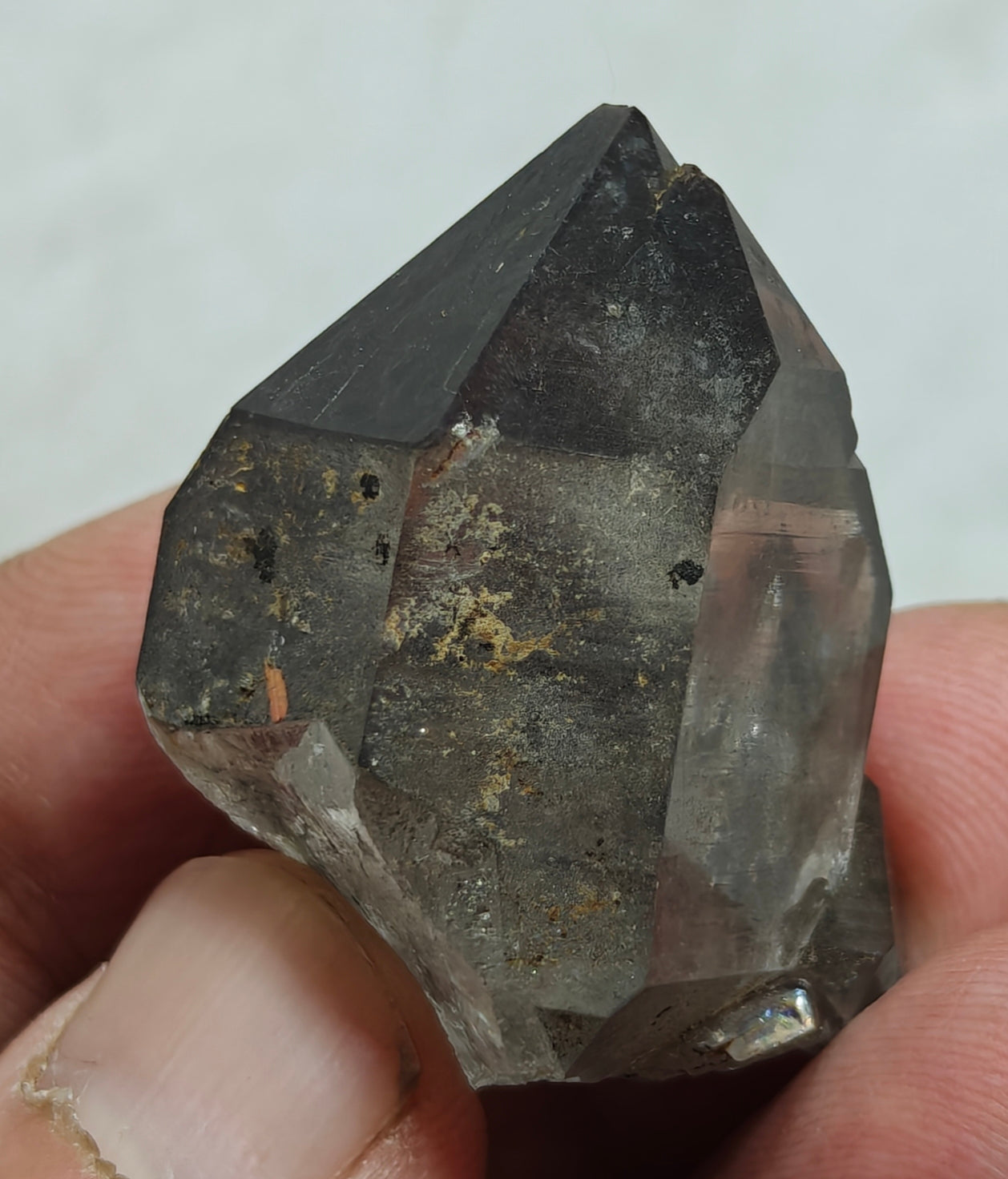 Natural smoky quartz crystal with rutiles inclusions 29 grams