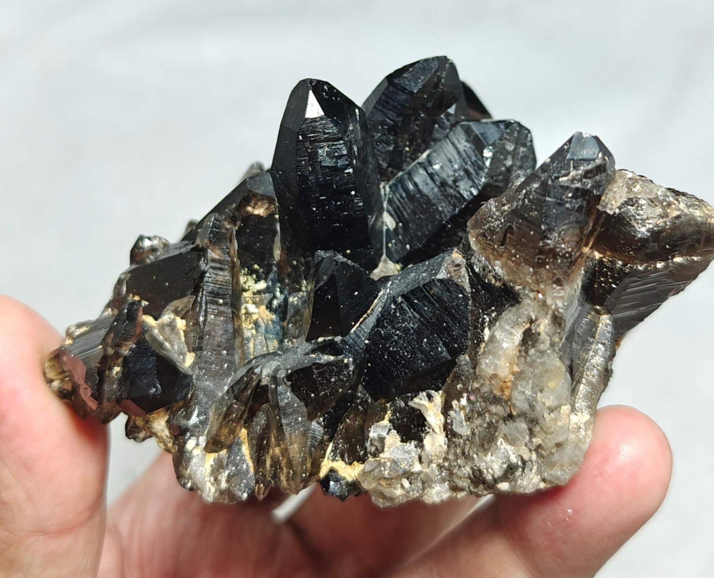 Natural smoky quartz cluster 296 grams