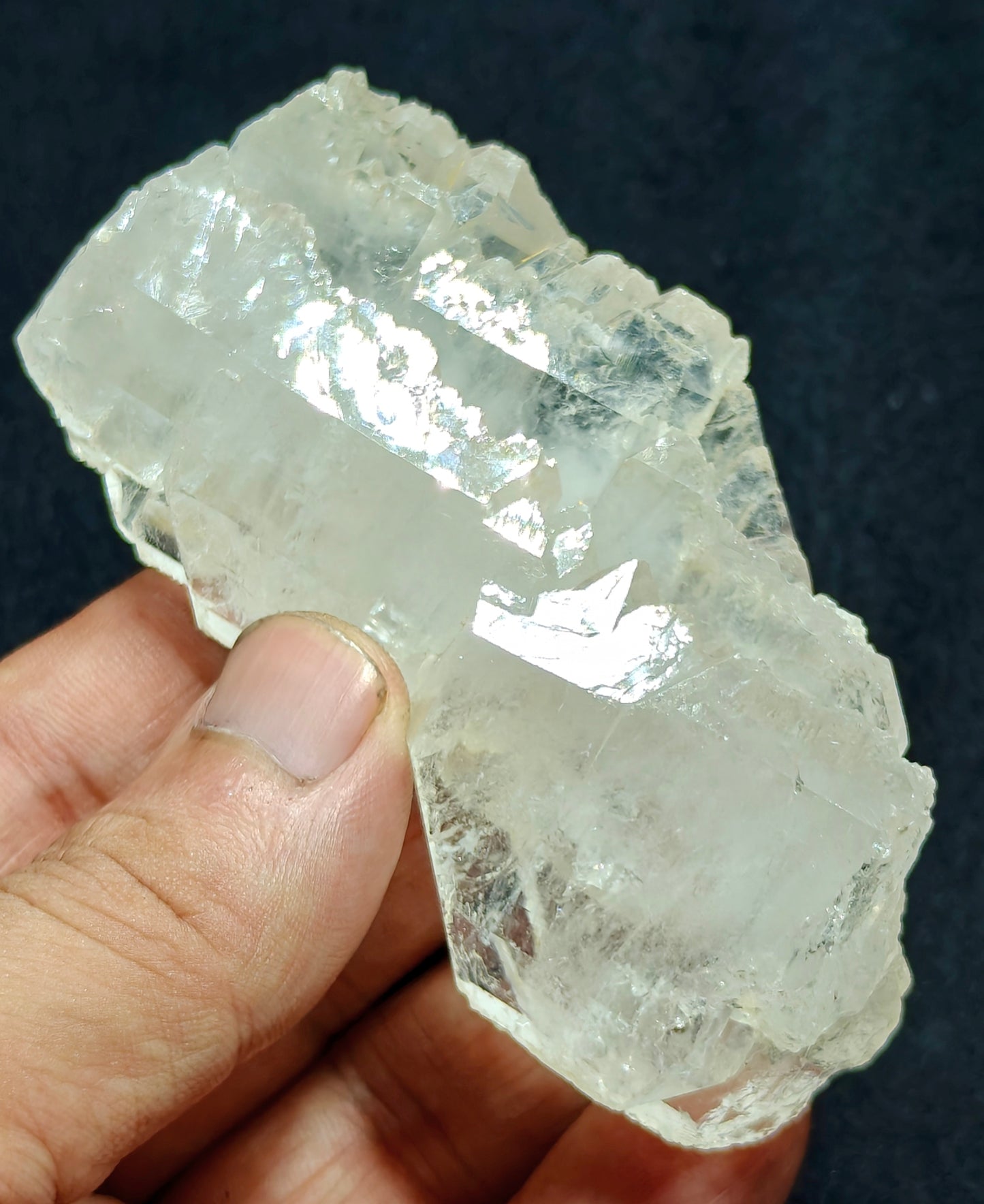 Single beautiful terminated Faden Quartz crystals specimen 167 grams