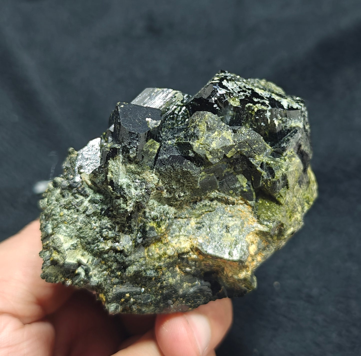 An Amazing specimen of lusterous Epidote 340 grams