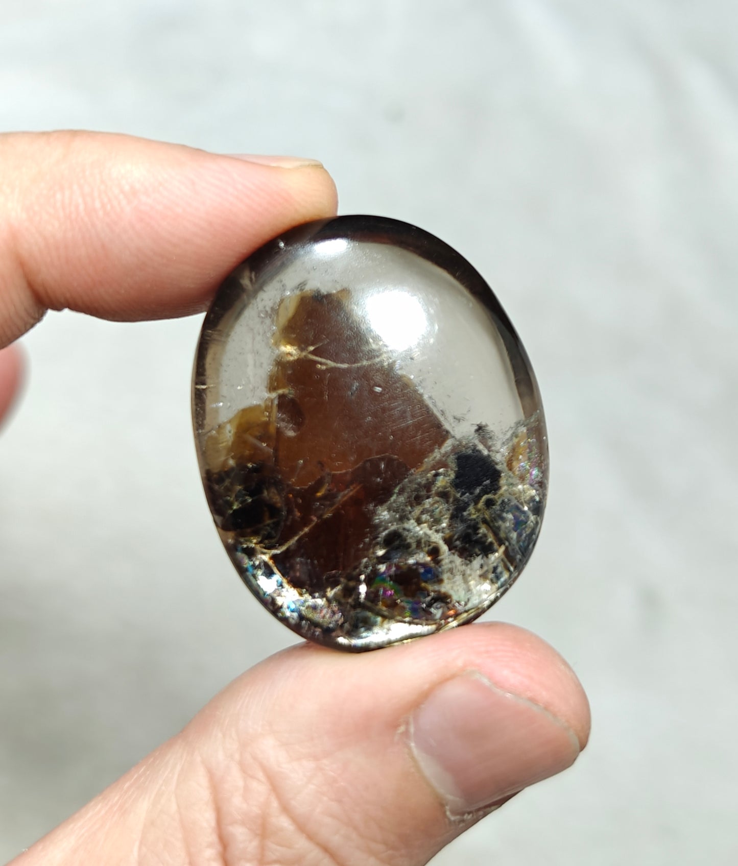 Mica included Quartz cabochon 136 carats