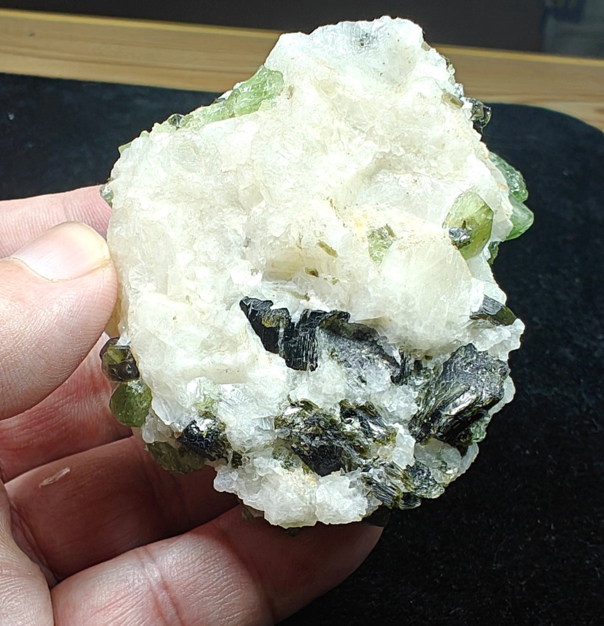 Green diopside crystals on matrix 196 grams