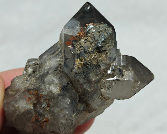 Natural smoky quartz crystal with rutiles inclusions 59 grams