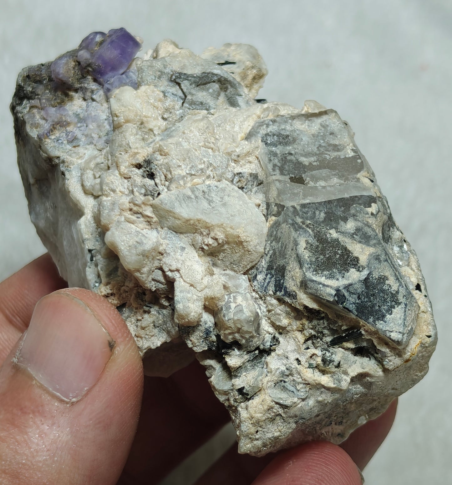 An amazing specimen of purple Apatite crystals on matrix 120 grams