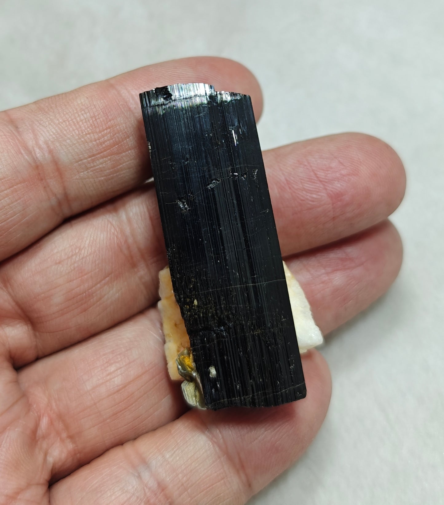 Natural Tourmaline crystal with Albite and Muscovite 38 grams