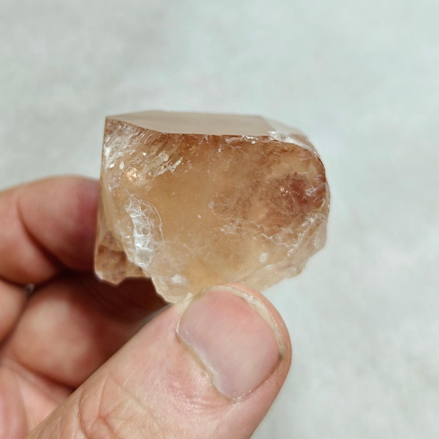 Peach color topaz crystal 86 grams