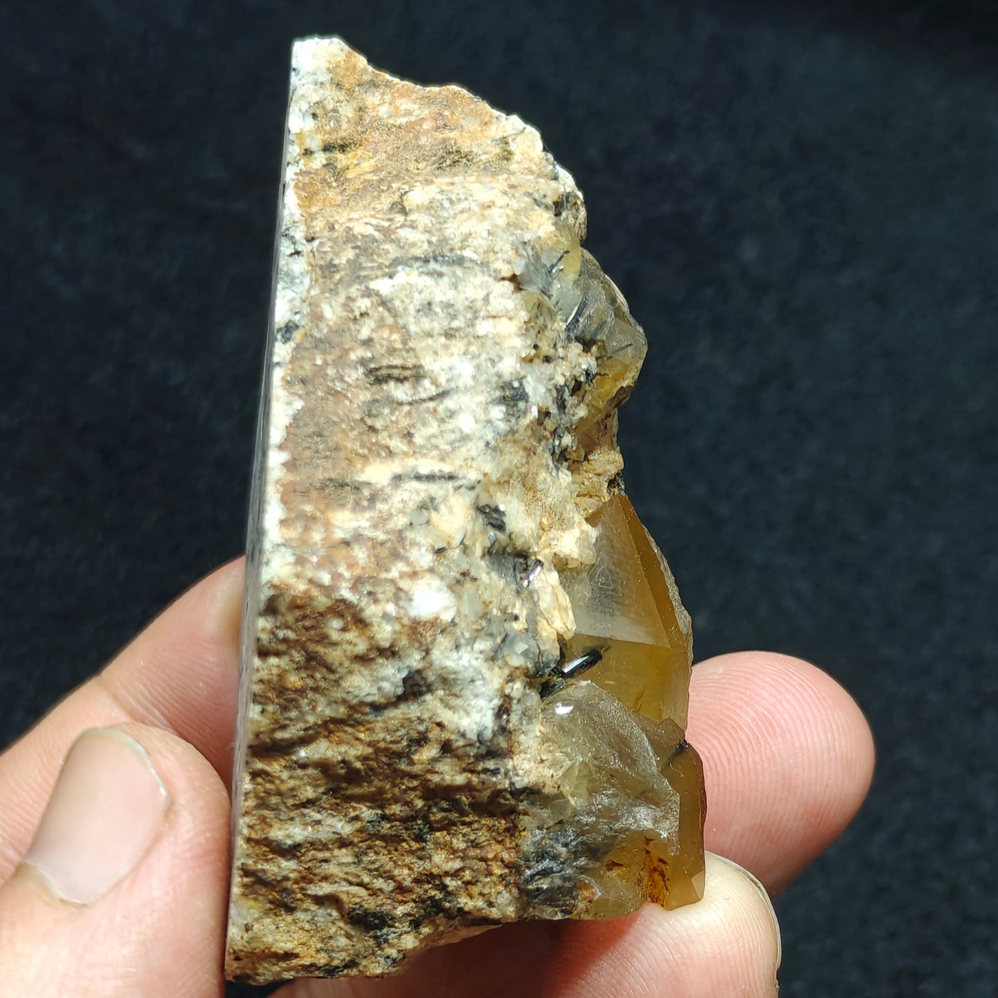 Astrophyllite Quartz Crystals cluster with aegirine  144 grams