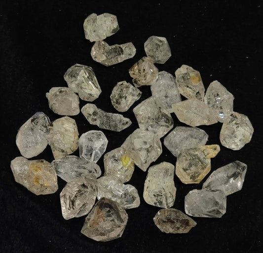 150 grams lot of diamond quartz carbon included double terminated Crystals