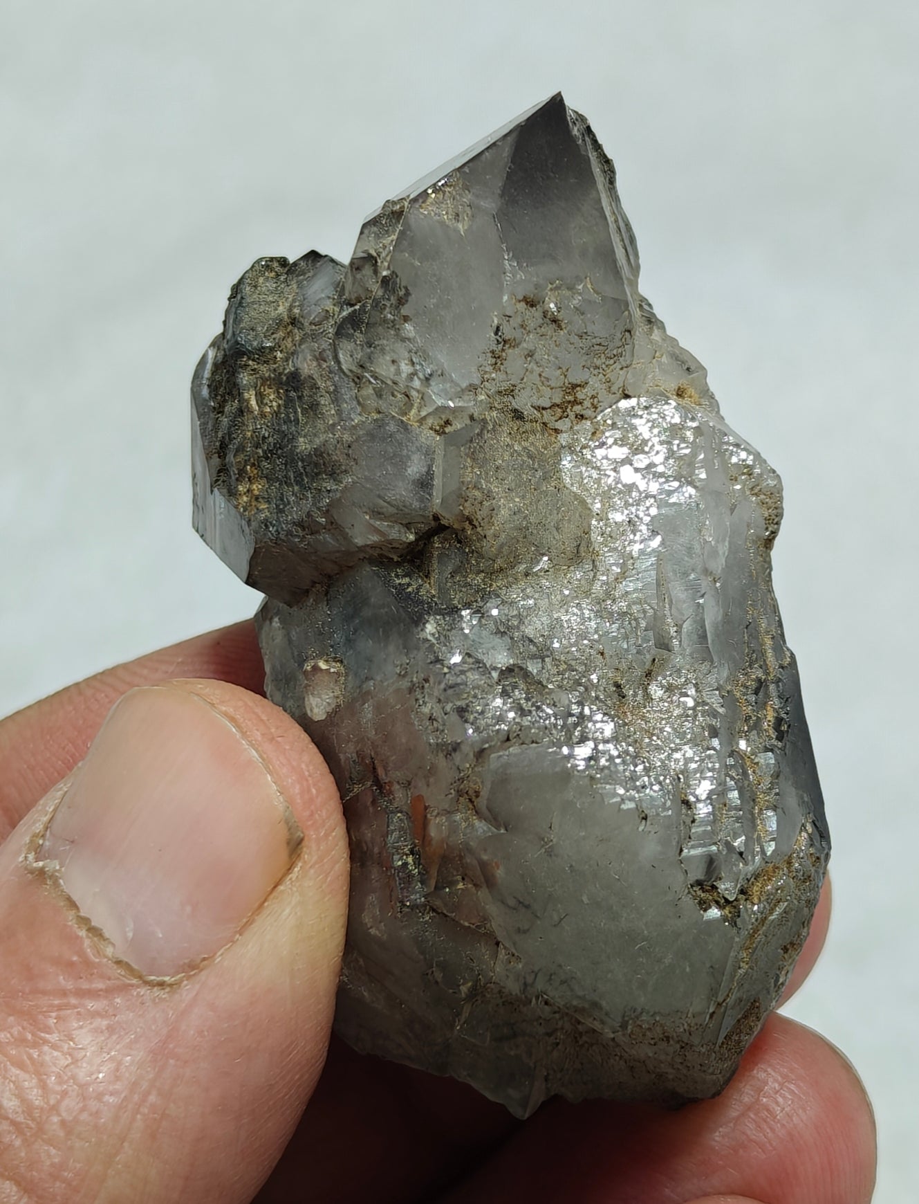 Natural smoky quartz crystal with rutiles inclusions 59 grams