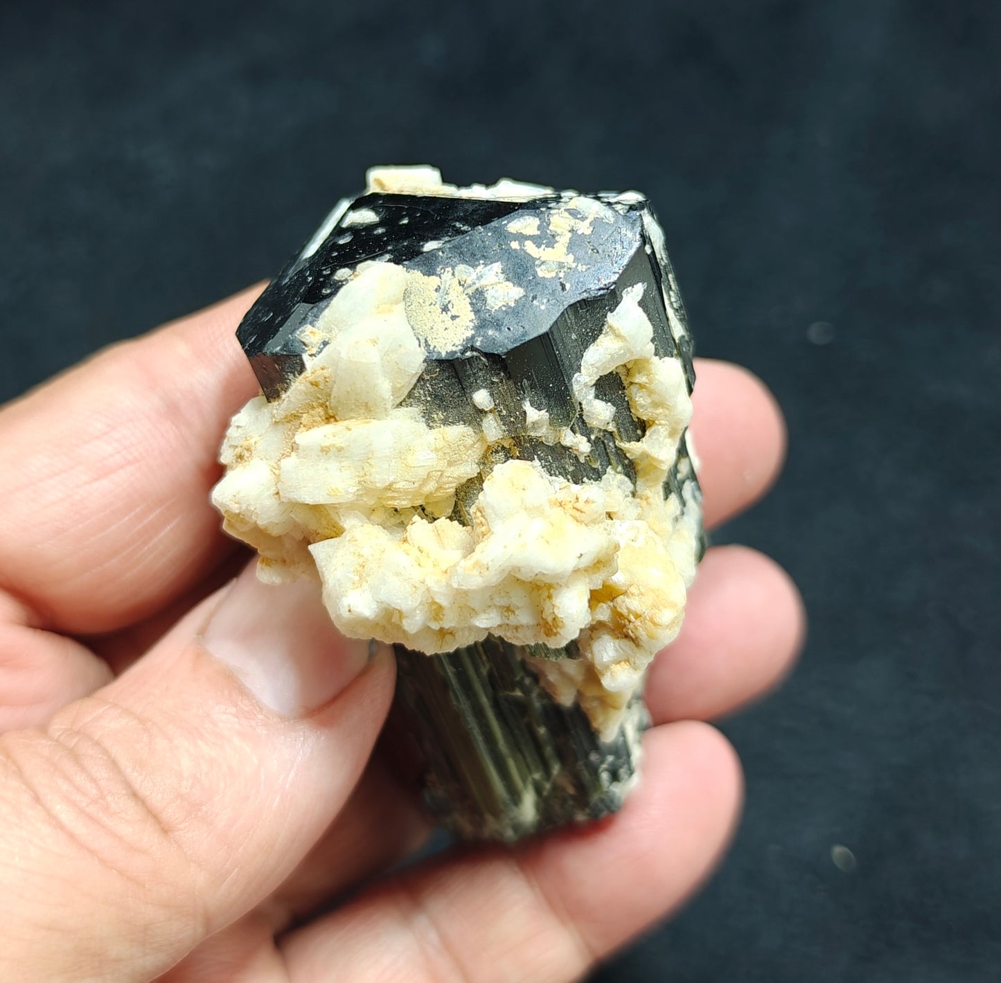 An Aesthetic Natural Tourmaline crystal with Albite 151 grams