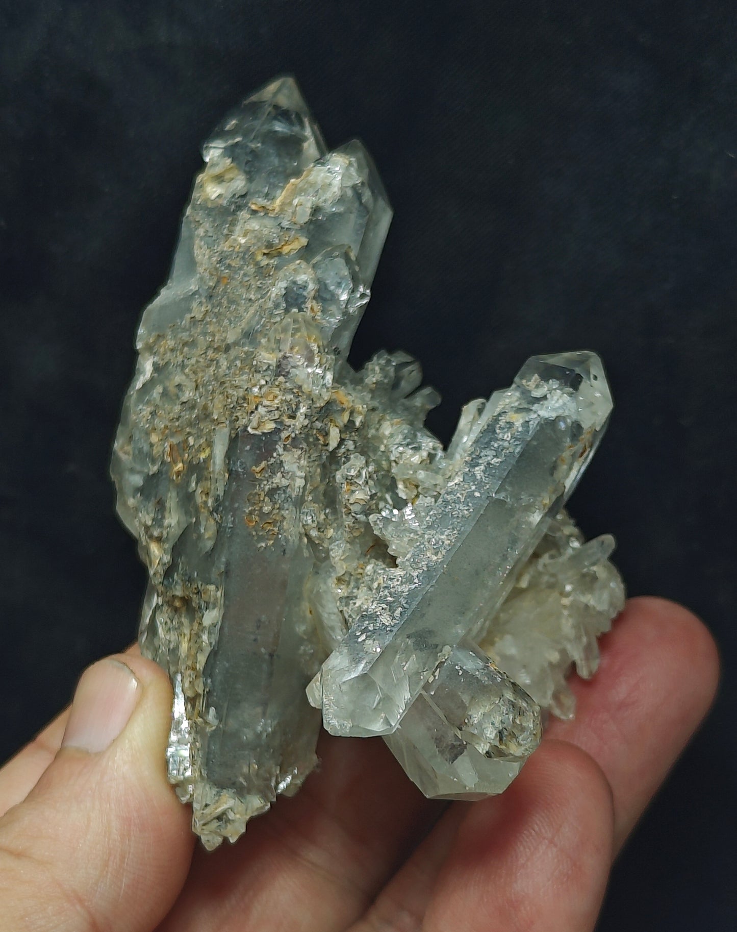 Quartz Crystals terminated cluster 145 grams