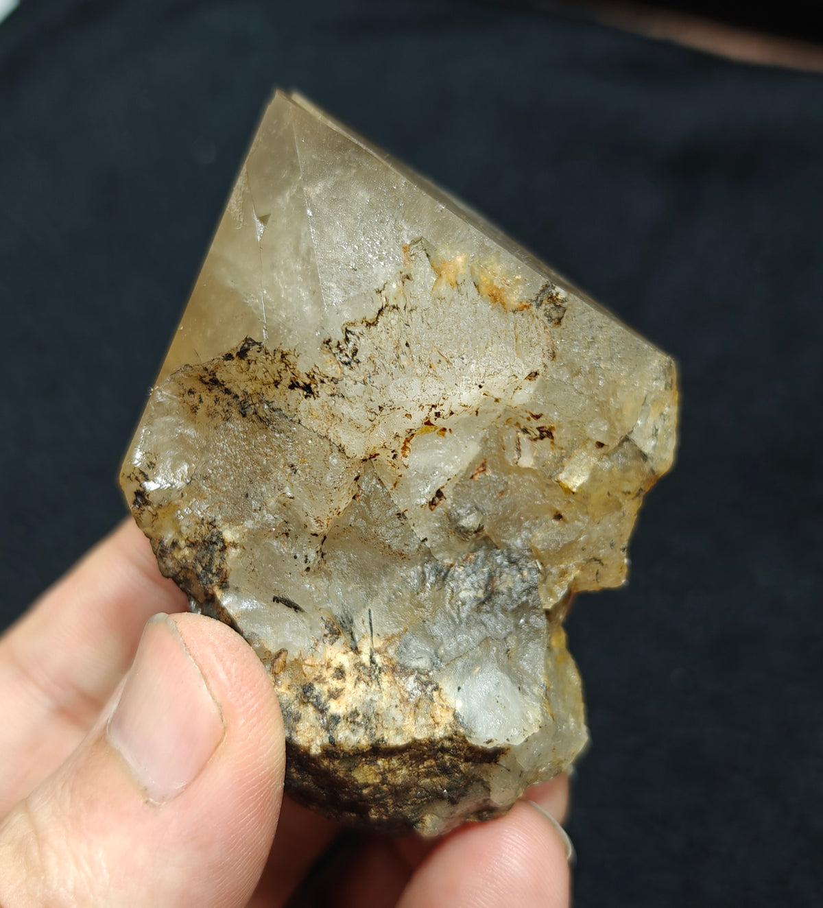 Natural astrophyllite quartz crystal with aegirine inclusions 143 grams
