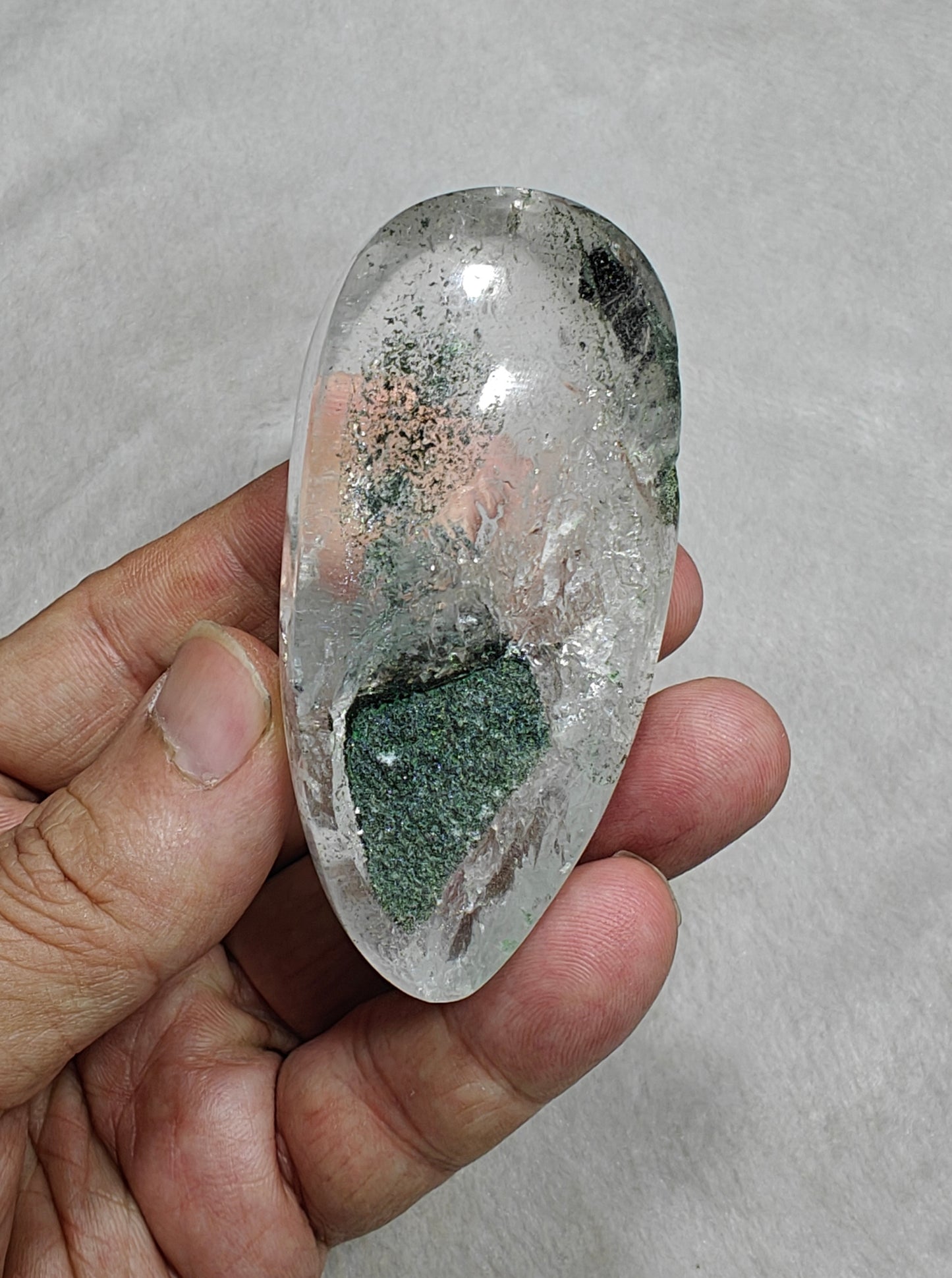 Chlorite included quartz cabochon 775 carats (155 grams)