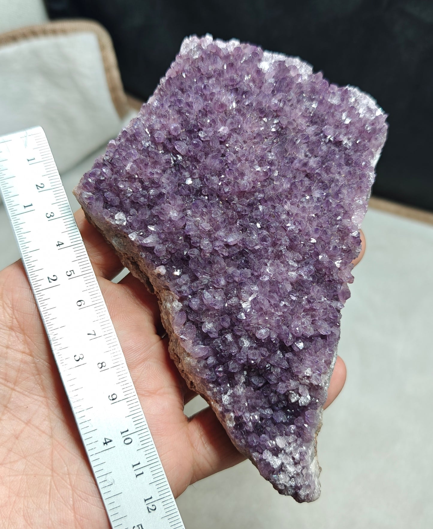 Natural Drusy Amethyst crystals Cluster plate 383 grams