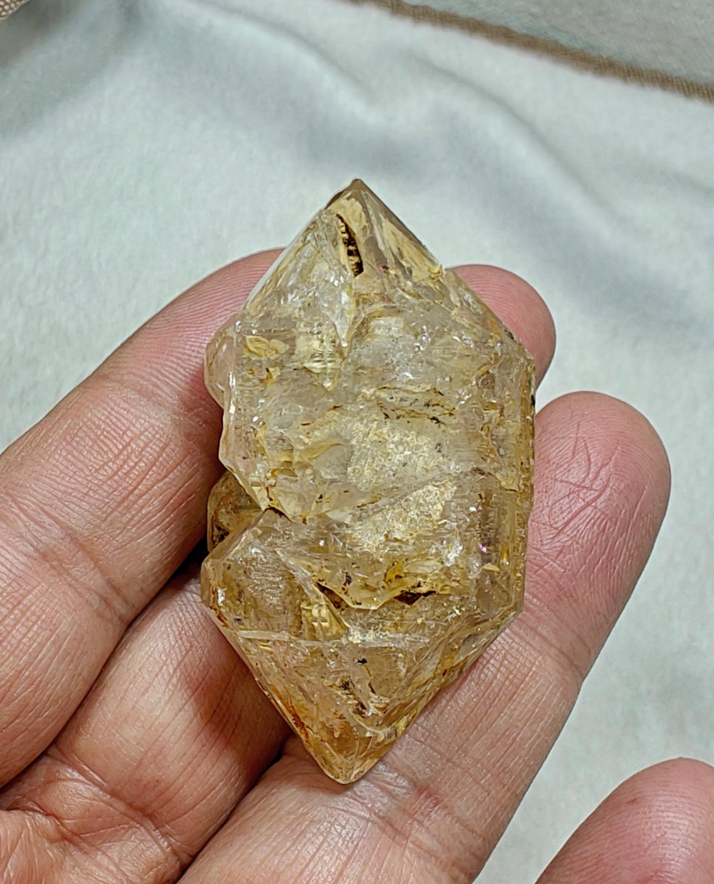 Single double terminated Fenster Quartz Crystal 46 grams