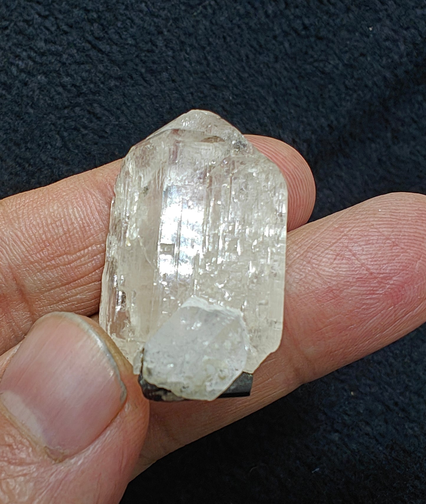 Natural terminated topaz crystal with black tourmaline 17 grams