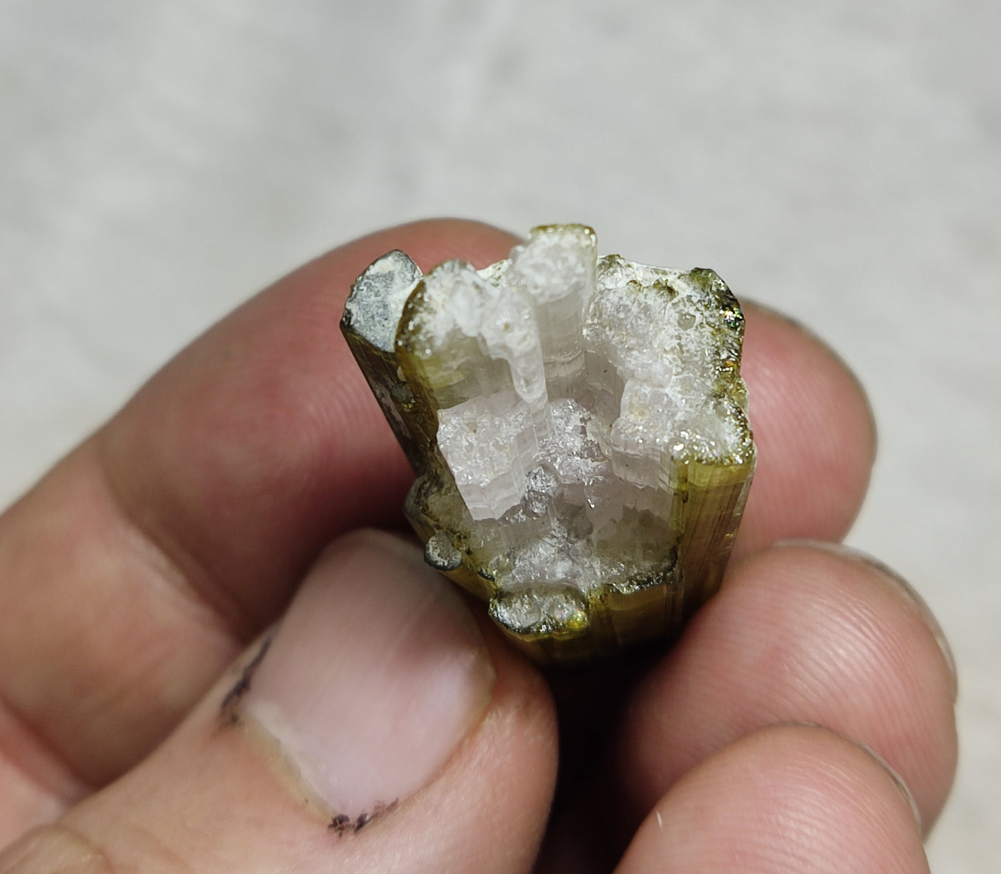 Natural green tourmaline cluster 11 grams