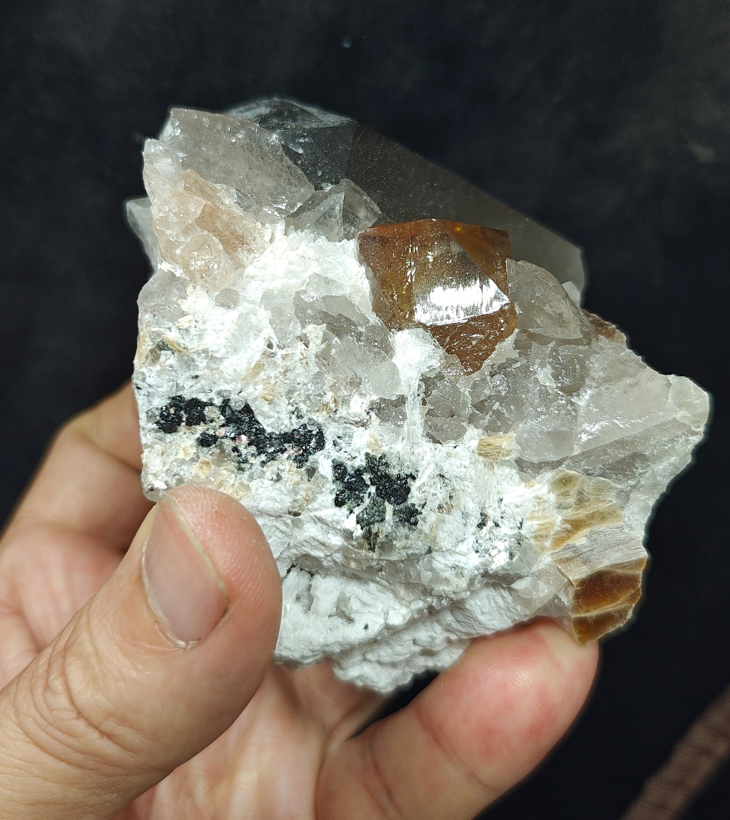 Peach color Topaz crystal on matrix 400 grams