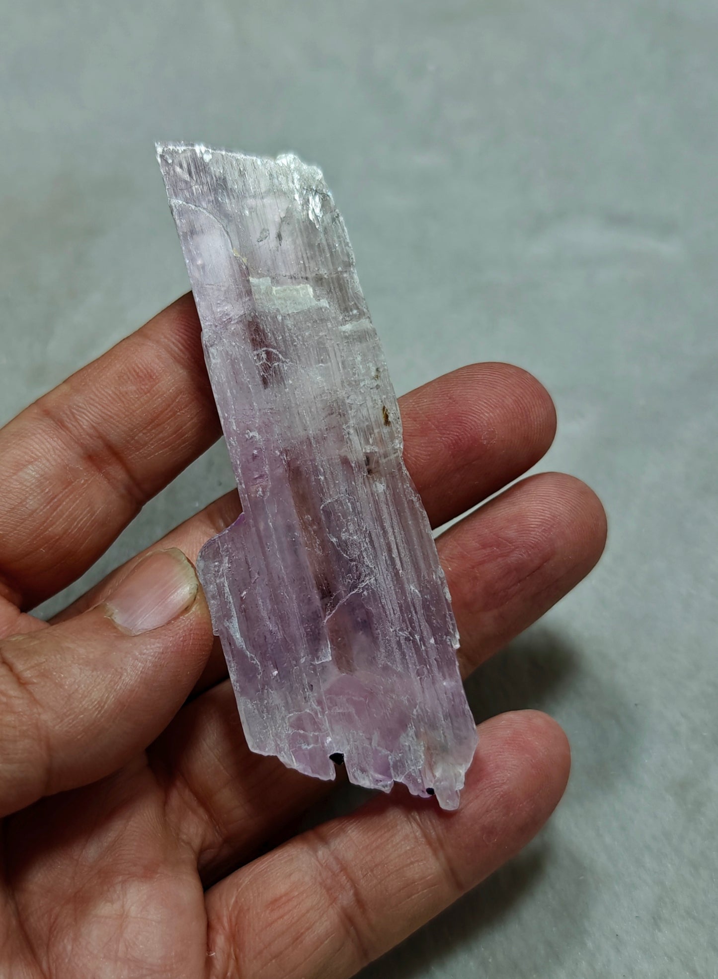 Spodumene variety kunzite crystal 63 grams