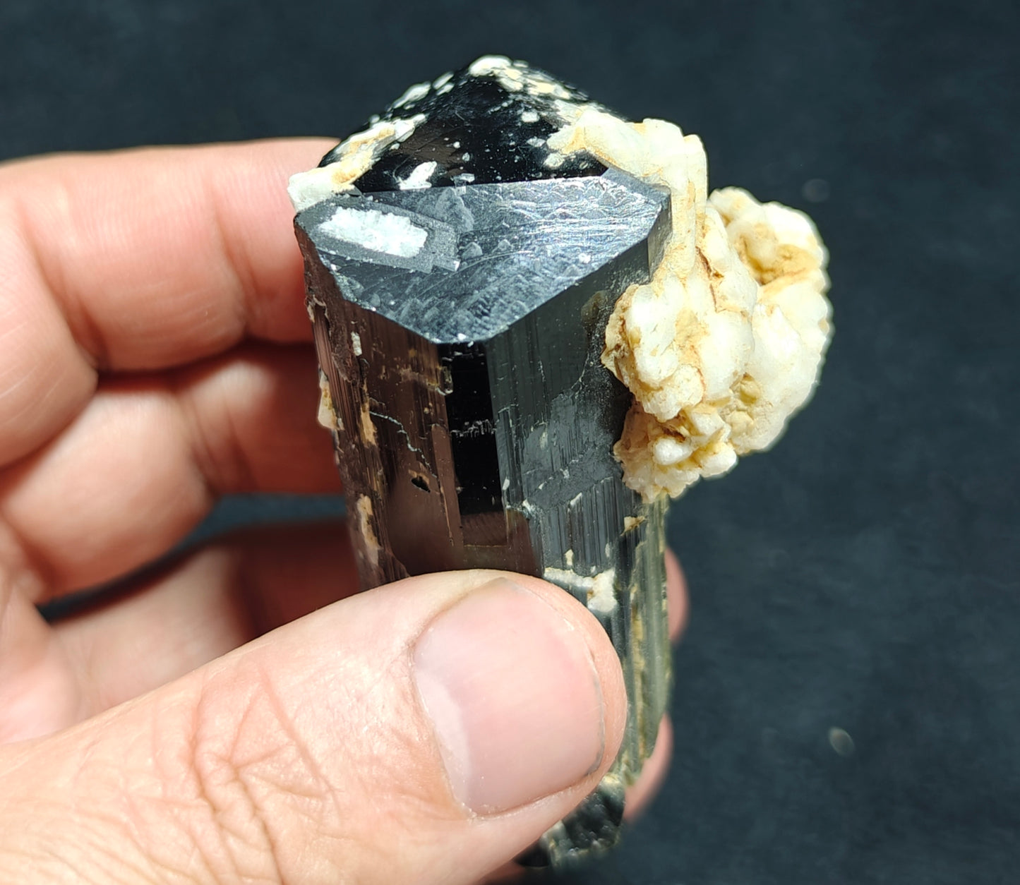 An Aesthetic Natural Tourmaline crystal with Albite 151 grams