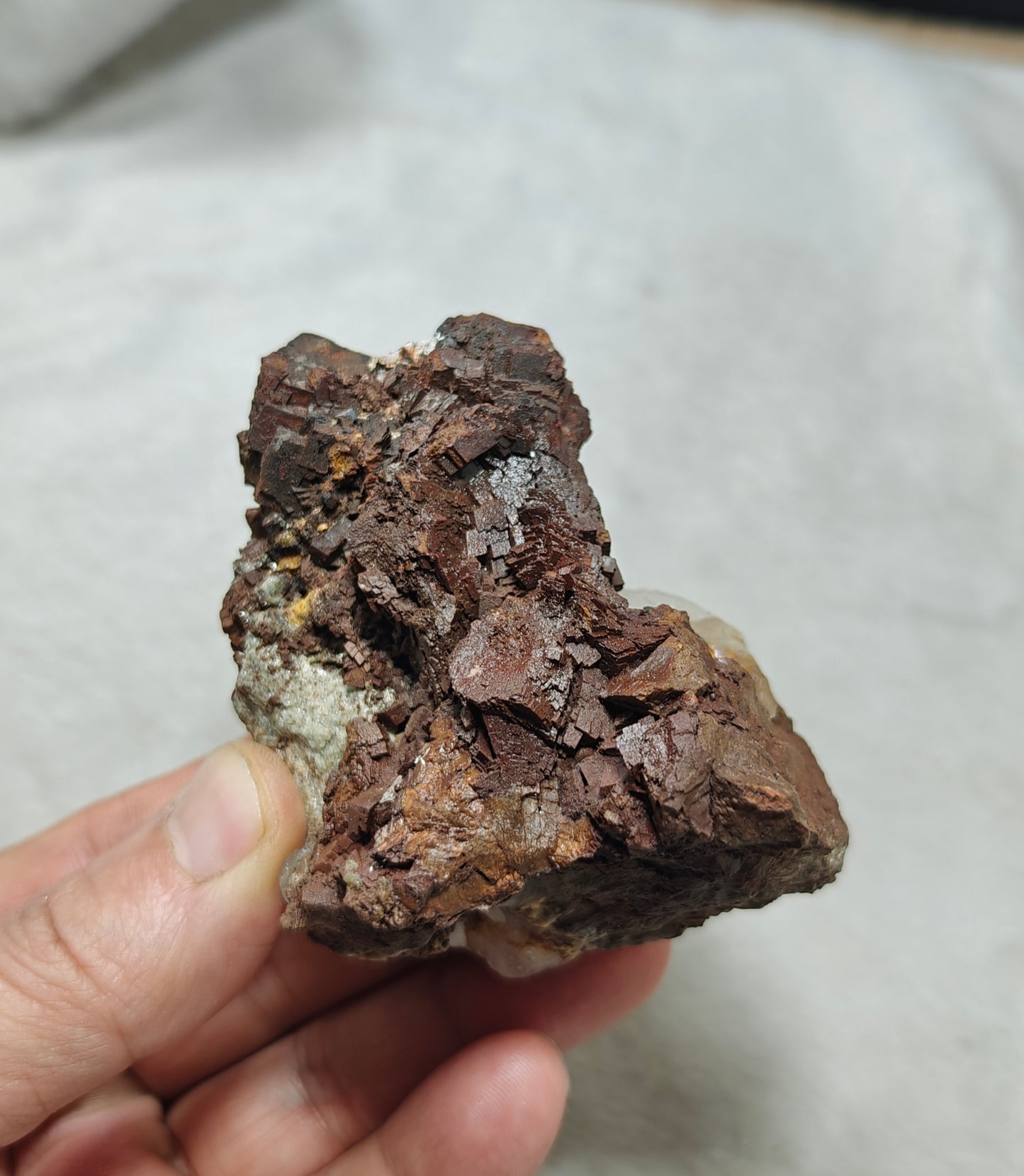 Natural siderite specimen on matrix with quartz 234 grams