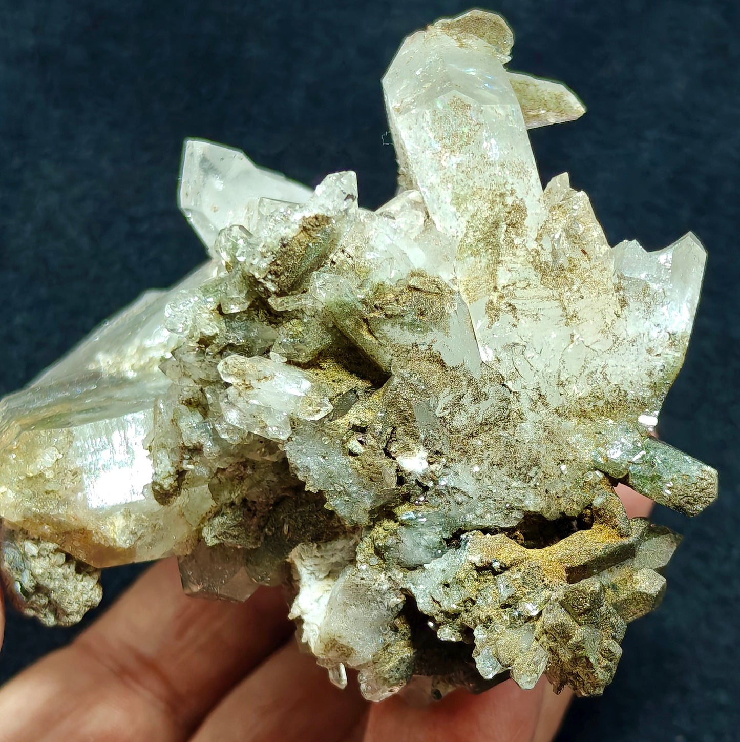 An Aesthetic Natural beautifully terminated Chlorite Quartz crystals cluster 318 grams
