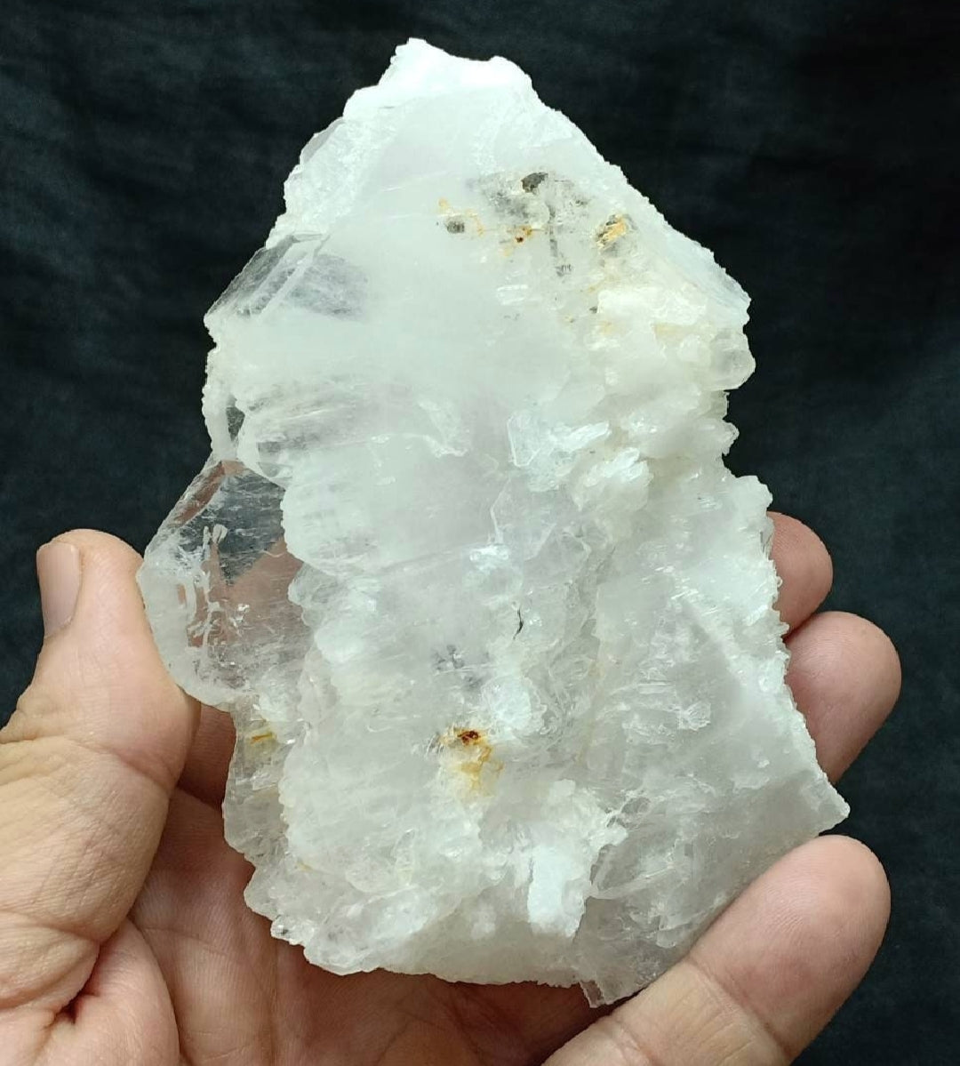 Single beautiful Faden Quartz Crystals cluster with beautiful terminations 339 grams