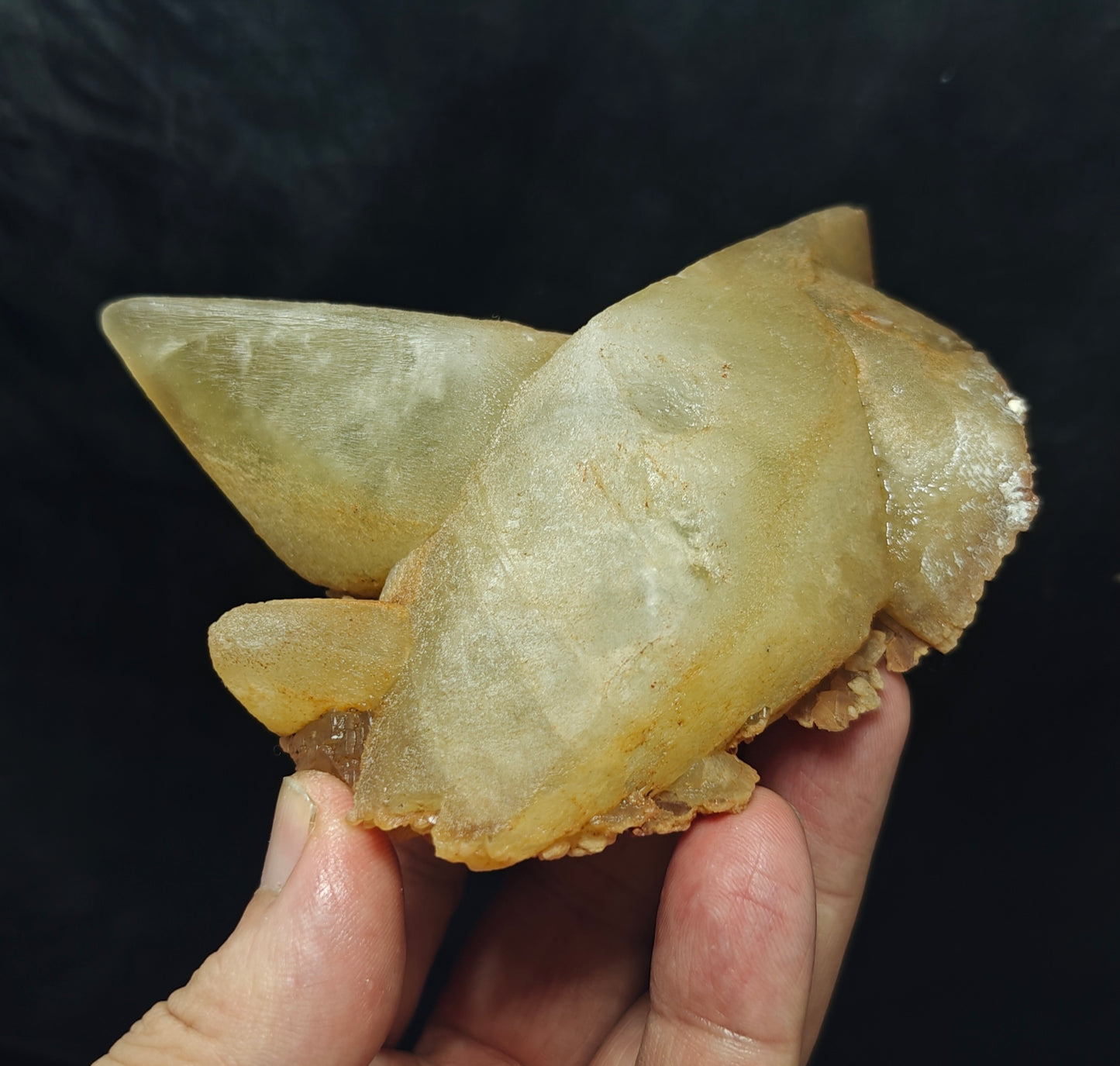 Natural Dogtooth calcite cluster beautiful terminations 415 grams