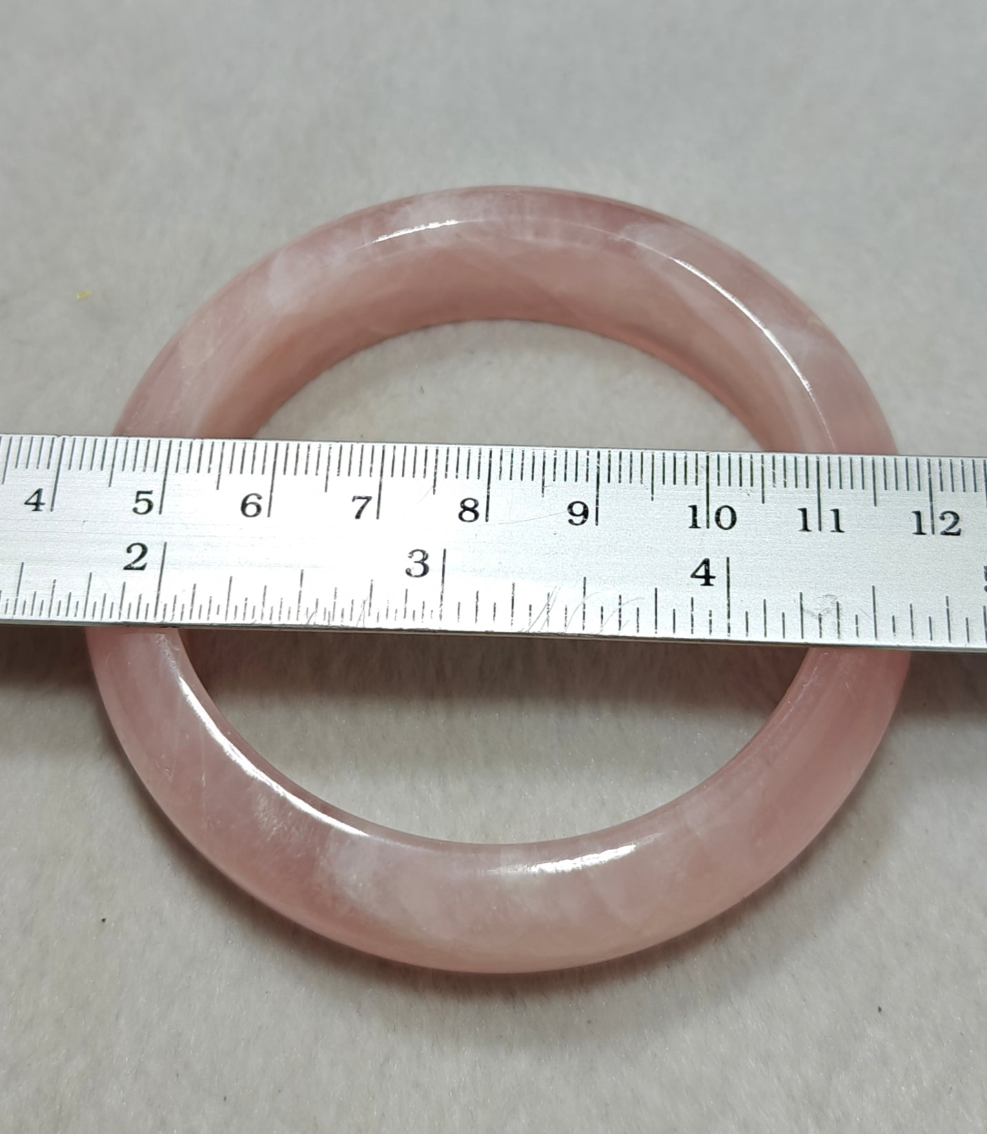 Natural pink calcite bangle 62mm diameter