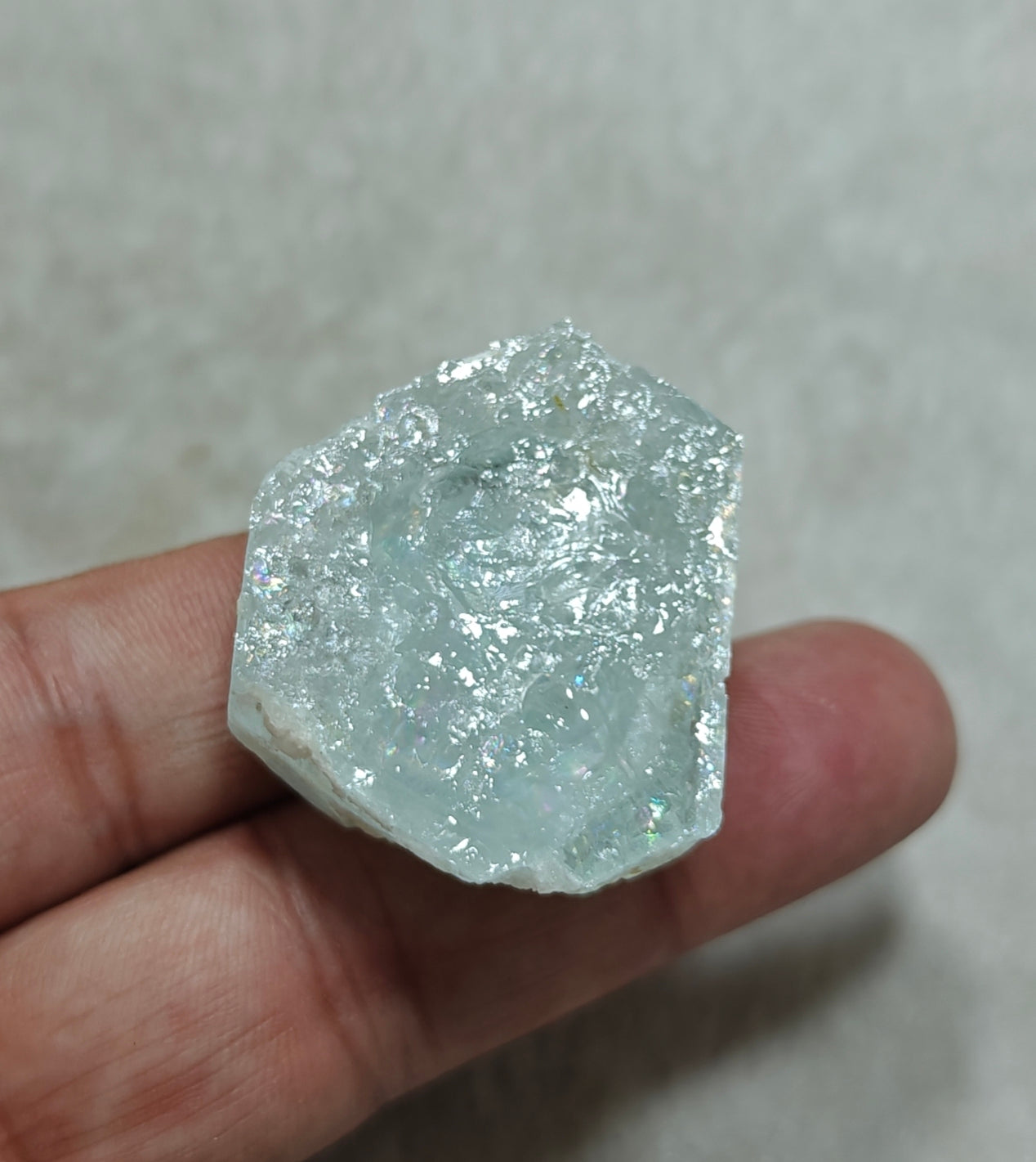 Lightly etched aquamarine crystal 35 grams