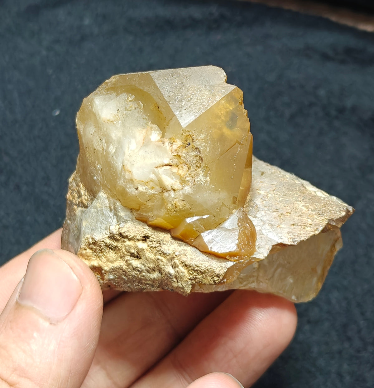Astrophyllite included terminated Quartz Crystal on matrix 144 grams