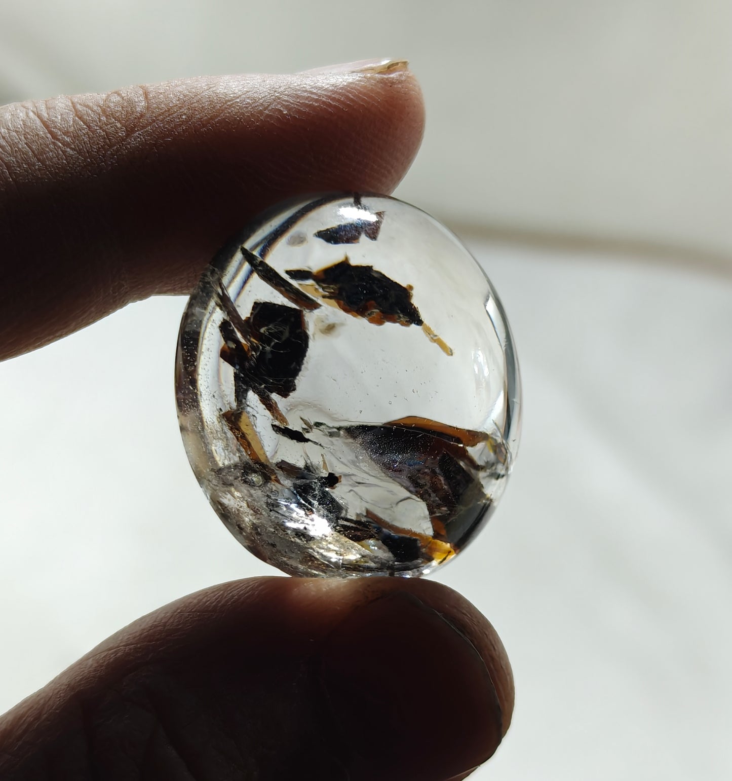 Mica included Quartz cabochon 79 carats