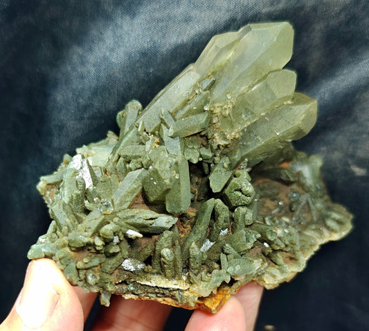 Natural chlorite quartz cluster 200 grams