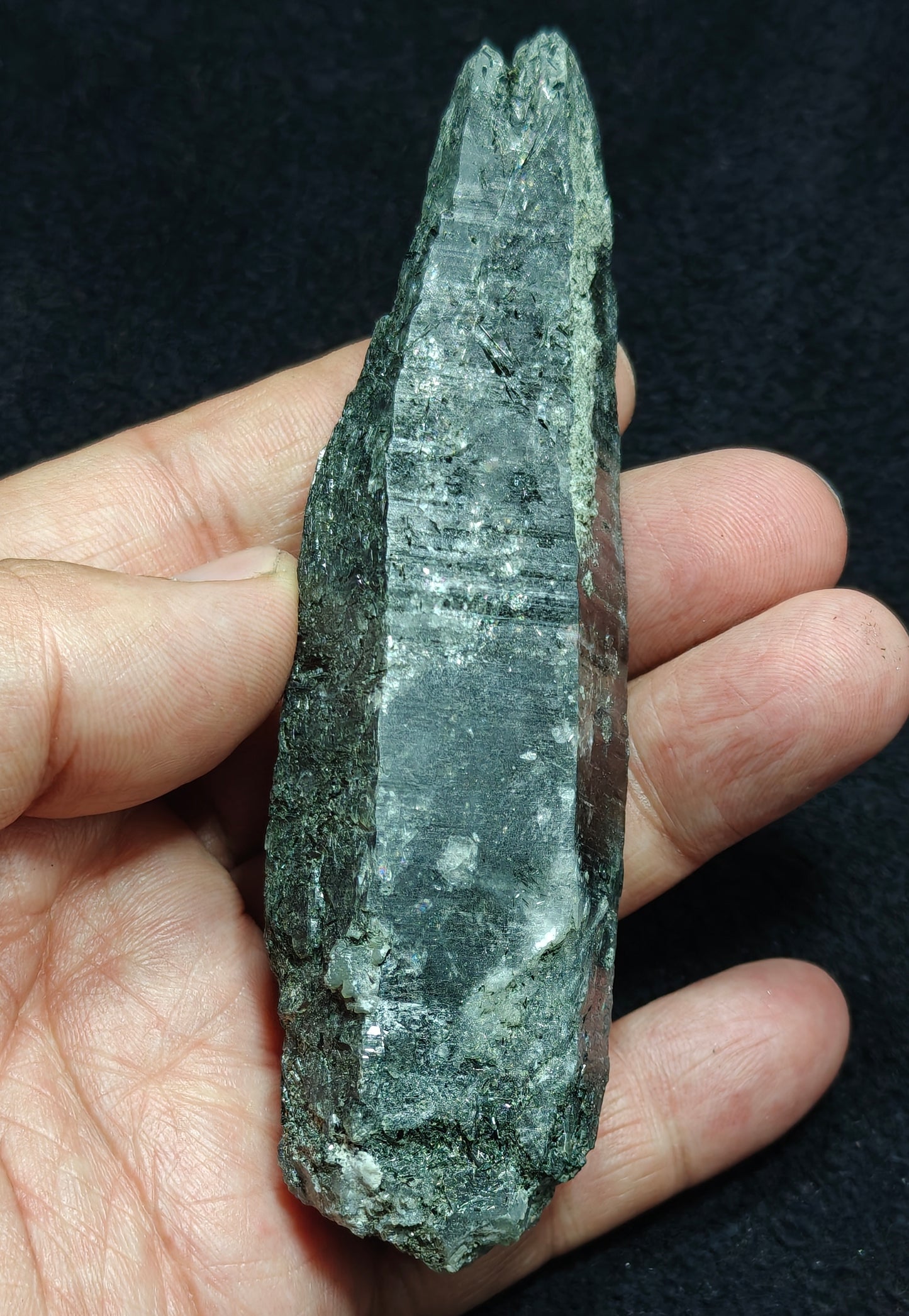An Aesthetic Natural beautifully terminated Chlorite Quartz crystal specimen 128 grams