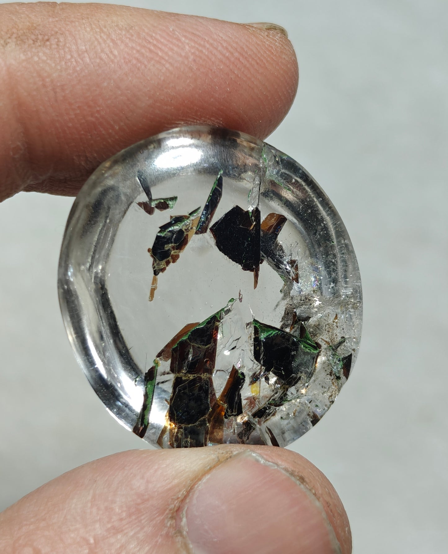 Mica included Quartz cabochon 79 carats