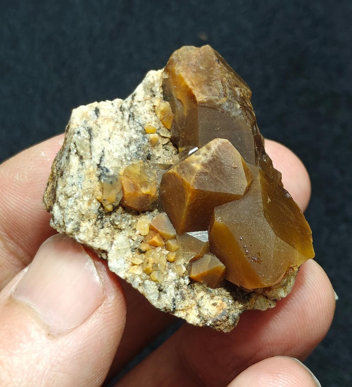 Astrophyllite Quartz Crystals cluster on matrix of granite 44 grams