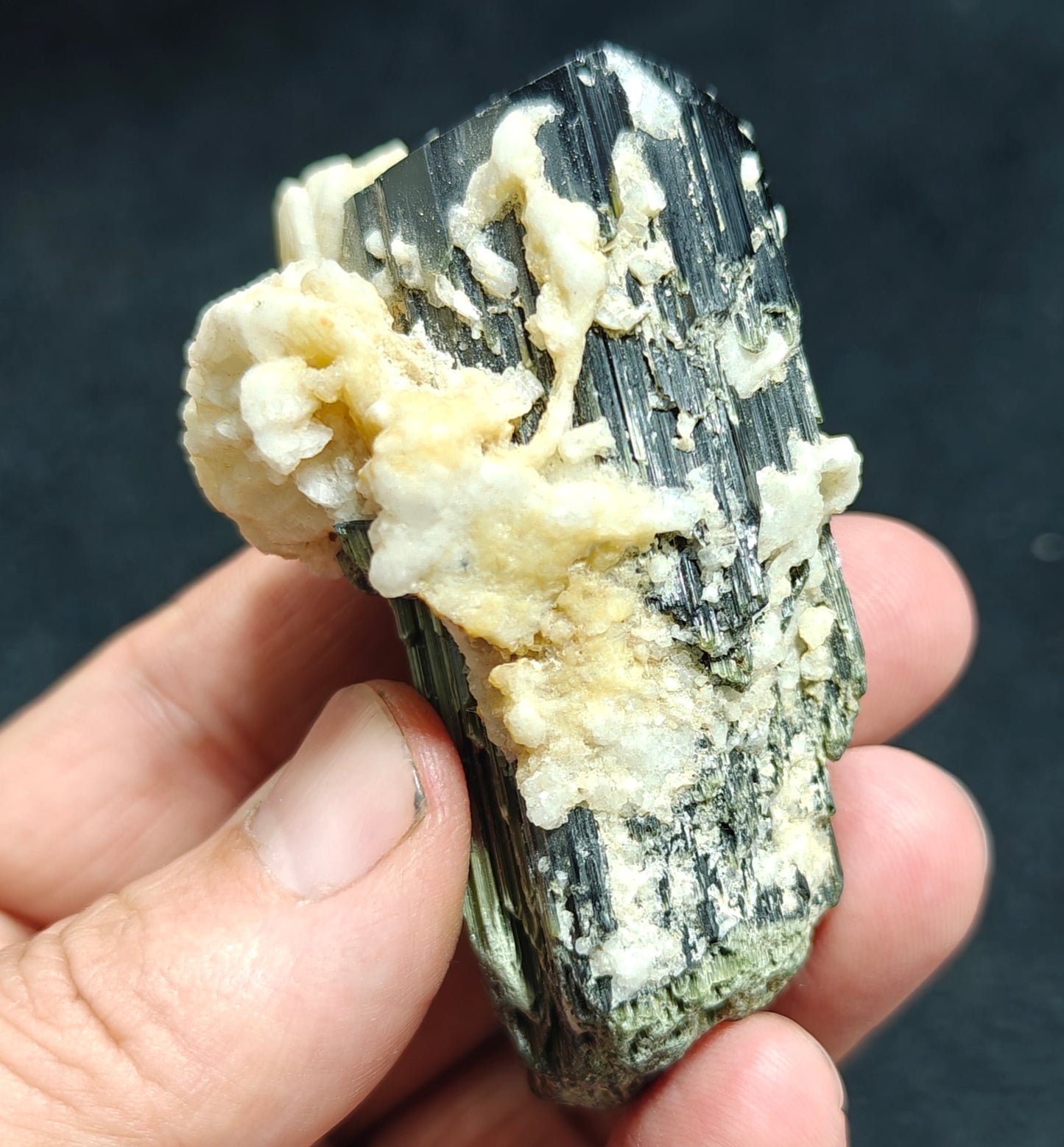 An Aesthetic Natural Tourmaline crystal with Albite 151 grams