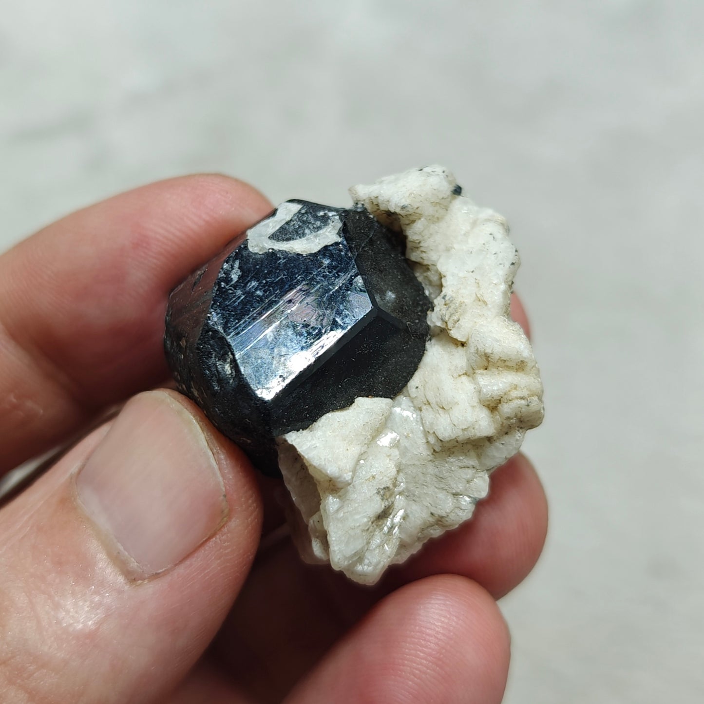 Natural Tourmaline crystal specimen with associated albite 29 grams