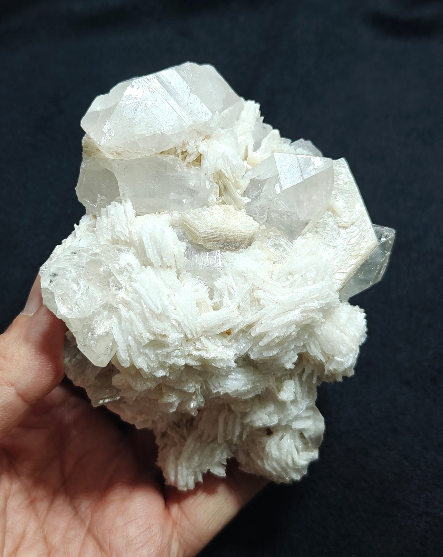 Amazing specimen of albit, quartz, mica and tiny rare microlites on matrix 610 grams