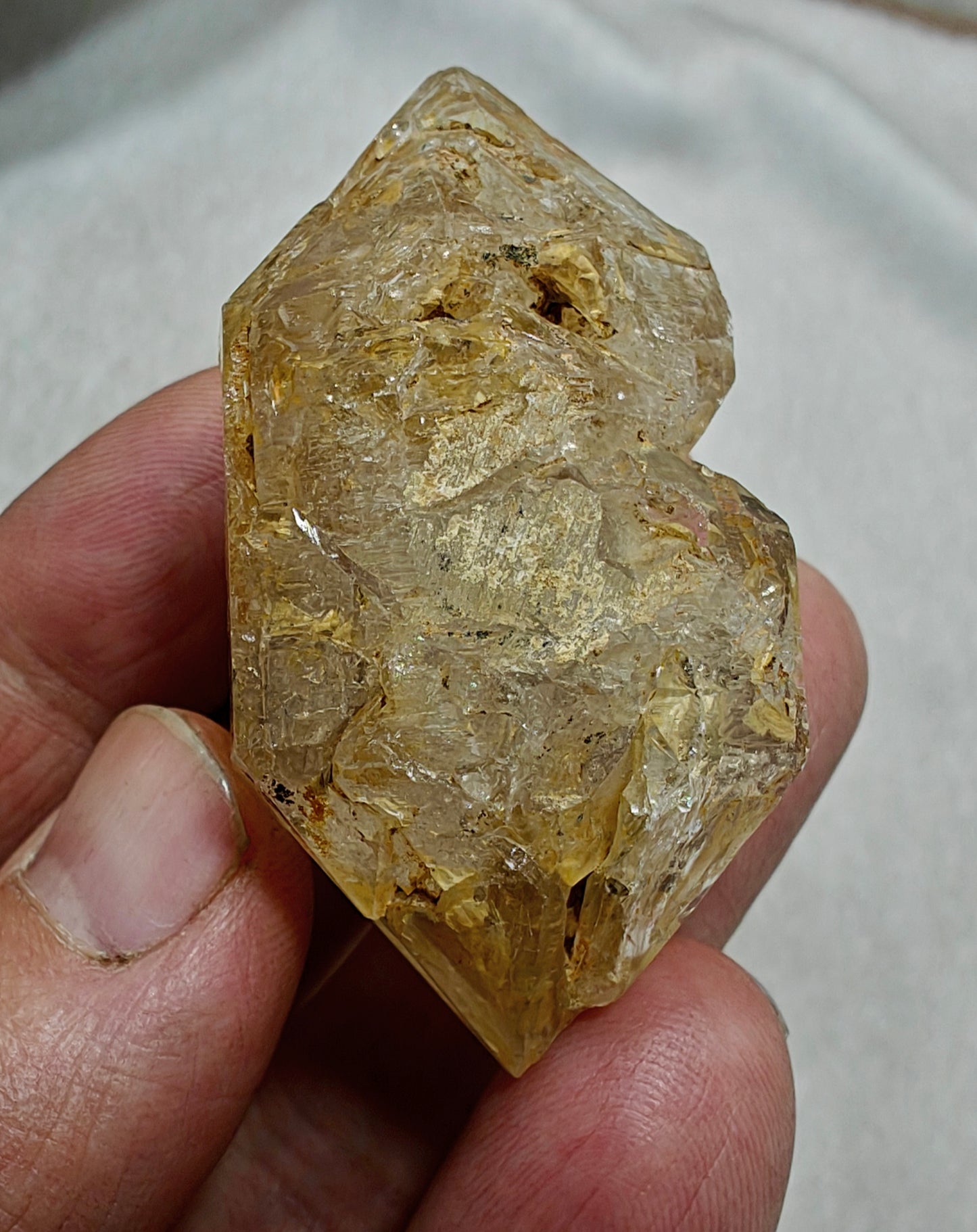Single double terminated Fenster Quartz Crystal 46 grams