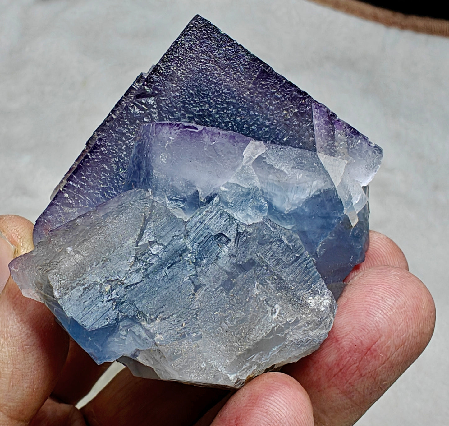 Purple and Blue phantom like Fluorite 330 grams