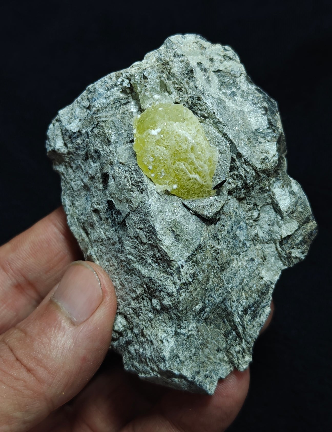Natural yellow Brucite on matrix 194 grams