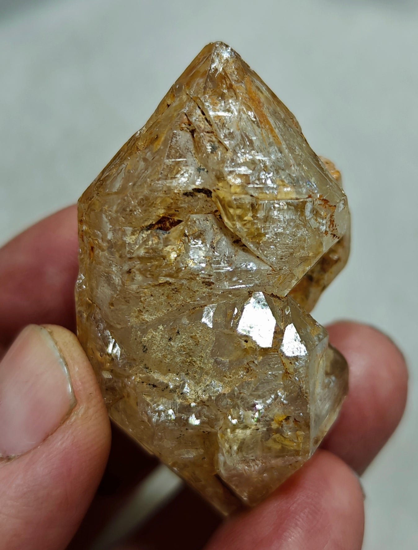 Single double terminated Fenster Quartz Crystal 46 grams