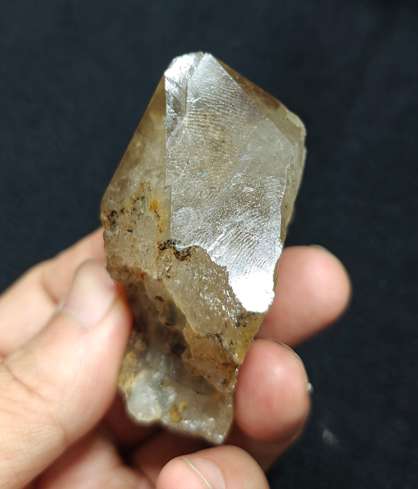 Natural astrophyllite quartz crystal with aegirine inclusions 143 grams